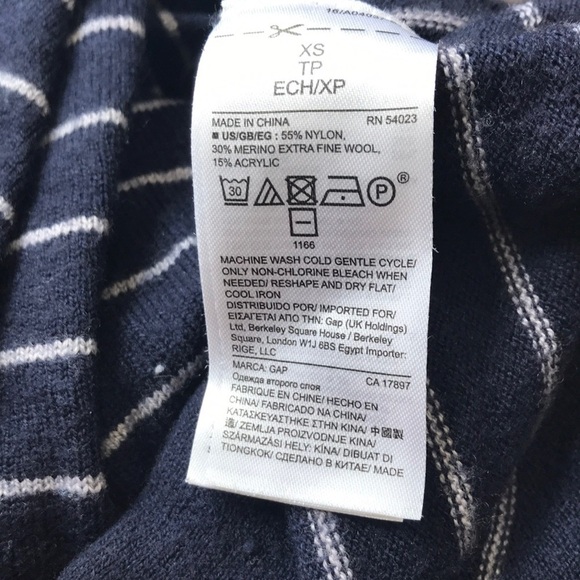 GAP merino wool blend striped kimono navy uniform cardigan size XS oversized - Picture 12 of 12